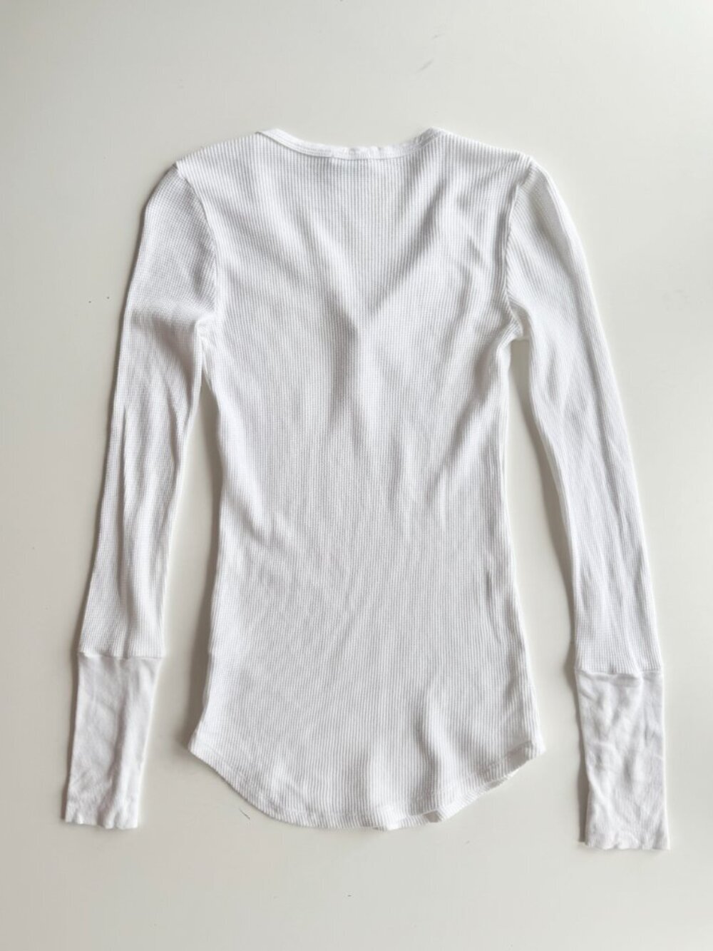 SPLENDID Forever White Micro Modal Cotton Waffle Knit Henley T-Shirt, Size S - Picture 13 of 16